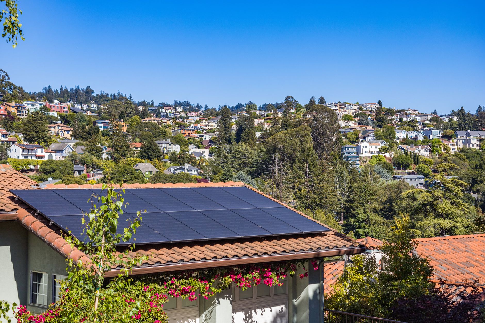a house with solar panel on the roof